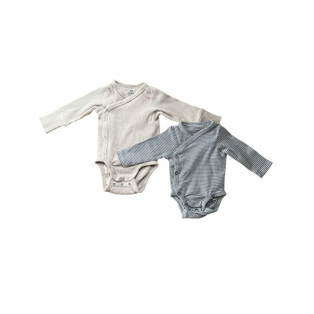 H&M Organic Cotton Baby Bodysuit Bundle 2-Pack 0-3M